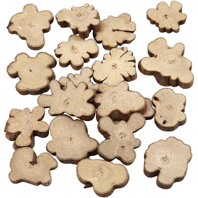 Creativ Company Houtmix, afm 15-40 mm, dikte 5 mm, 230 gr/ 1 doos