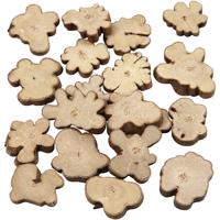 Creativ Company Houtmix, afm 15-40 mm, dikte 5 mm, 230 gr/ 1 doos
