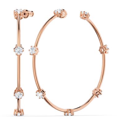 Swarovski 5609706 Oorringen Constella rosekleurig-wit 63 mm