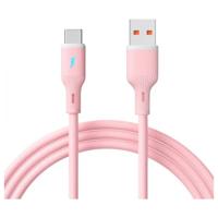 Akyga AK-USB-61 USB-kabel USB-A stekker, USB-C stekker 1 m Roze