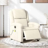 Massagestoel elektrisch verstelbaar fluweel crèmekleurig