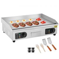 VEVOR 4000W elektrische grillplaat glad commercieel ijzer gastro grill keuken 663 mm