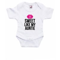 Sweet like my auntie cadeau baby tante rompertje wit jongen/meisje - thumbnail