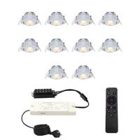 Complete Set van 10 Sienna Mini Inbouwspots 12 Volt 3W spots - 2700K warm wit - IP44 waterdicht - kantelbaar - Dimbaar - Verandaspots - Lage inbouwdiepte