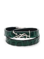 Saint Laurent bracelet multi-tours à plaque logo - Vert - thumbnail