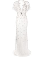 Jenny Packham robe longue Sofie à ornements en cristal - Gris - thumbnail