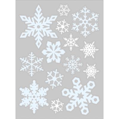Kerst raamstickers witte sneeuwvlokken - vel van 34 x 28 cm - raamdecoratie