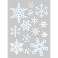Kerst raamstickers witte sneeuwvlokken - vel van 34 x 28 cm - raamdecoratie