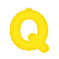 Opblaas letter Q geel - thumbnail