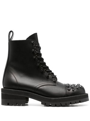Junya Watanabe bottines en cuir à détails de clous 50 mm - Noir