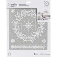 Martha Stewart • zelfklevende zeefdruk sneeuwvlok kransen x1