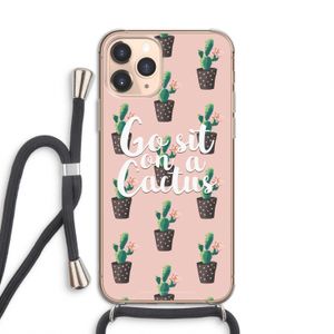 Cactus quote: iPhone 11 Pro Transparant Hoesje met koord