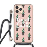 Cactus quote: iPhone 11 Pro Transparant Hoesje met koord