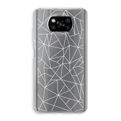 Geometrische lijnen wit: Xiaomi Poco X3 Pro Transparant Hoesje