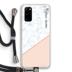 Marmer in stijl: Samsung Galaxy S20 Transparant Hoesje met koord