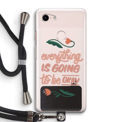 Optimistic flower girl: Pixel 3 Transparant Hoesje met koord
