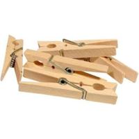 Benson Wasknijpers - 18x stuks - XXL - natuurlijke houtkleur - stevig ontwerp - 10 cm