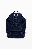 Middelgrote omkeerbare denim rugzak in buideltasstijl - BLUE - U Middelgrote omkeerbare denim rugzak in buideltasstijl - BLUE - U