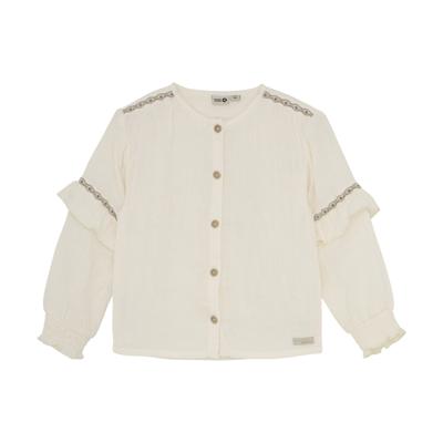 Daily7 winter t-shirt meisjes - wit - longsleeve/ruffle