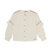 Daily7 winter t-shirt meisjes - wit - longsleeve/ruffle