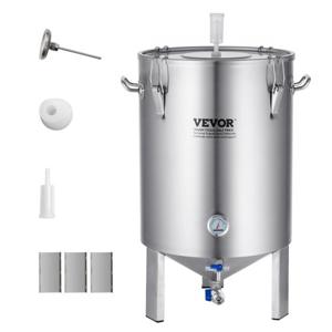 VEVOR bierbrouwsysteem bierbrouwapparaat ketel van roestvrij staal 60 L biervergister, brouwemmer vergister voor brouwen, thuisbrouwaccessoires met basis, ketelvoorraadpot inclusief deksel, handvat, klep, kraan