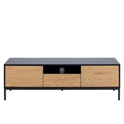 TV-meubel Avola - zwart/eiken - 45x140x40 cm - Leen Bakker