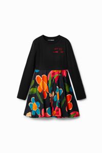 Jurk 2-in-1 met bloemen - BLACK - 5/6