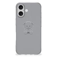 iPhone 16 plus Telefoonhoesje met Naam Grijs Baby Olifant