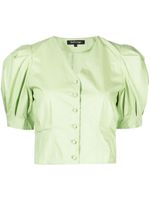 tout a coup blouse crop à manches bouffantes - Vert