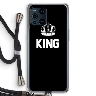 King zwart: Oppo Find X3 Pro Transparant Hoesje met koord