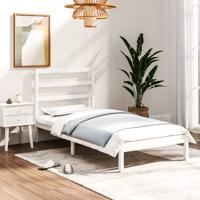 Bedframe massief hout wit 90x190 cm