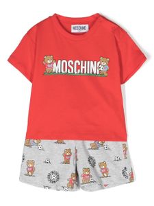 Moschino Kids Teddy Bear-print short set - Rouge