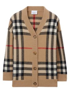 Burberry Kids cardigan en maille à boutonnière - Tons neutres