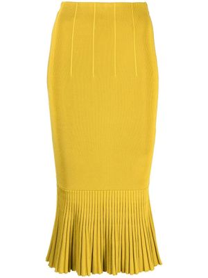 Galvan London jupe Atalanta à taille haute - Jaune