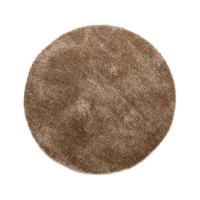 Tapeso Rond hoogpolig vloerkleed velvet - Posh beige - 240 cm rond