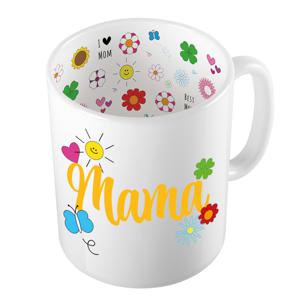 Cadeau koffie/thee mok voor mama - oranje - mama is de beste - keramiek - 300 ml - Moederdag   -