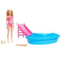 Mattel Blonde pop met zwembad en glijbaan pop
