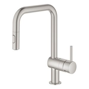 GROHE Minta Keukenkraan - draaibare/uittrekbare uitloop - 2 straalsoorten - supersteel geborsteld 32322DC2