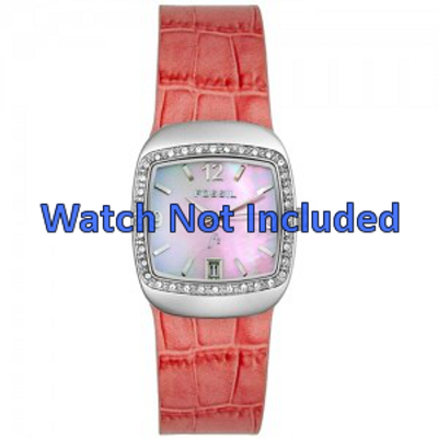 Horlogeband Fossil ES9720 Leder Roze 21mm