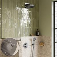 Regendouche set SaniClear Evolution Curved | 30 cm | Incl.Inbouwdeel | 2 standen handdouche | RVS