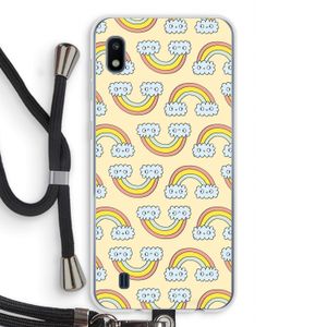 Regenboog: Samsung Galaxy A10 Transparant Hoesje met koord