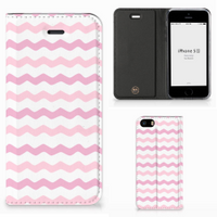 iPhone SE|5S|5 Hoesje met Magneet Waves Roze - thumbnail