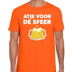 Atje voor de sfeer feest t-shirt oranje voor heren