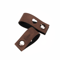 Leren Vouw Label 'Love' en 'hartje' uitgestanst 2x10cm - thumbnail