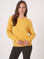 Fijn gebreide kabeltrui van biologisch cashmere