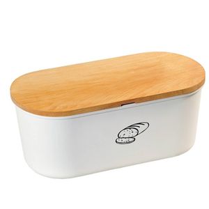 Melamine Ovale 2 in 1 Broodtrommel met Bamboe Snijplank Brood Bewaar