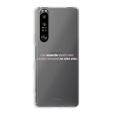 uw waarde daalt niet: Sony Xperia 1 III Transparant Hoesje