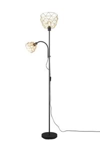 Trio Leeslamp Haval zwart met gouden kap R40712080