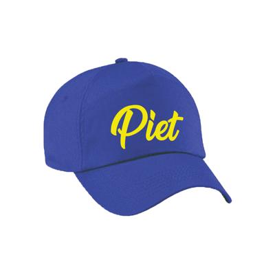 Pieten verkleed petje - blauw - voor kinderen - petten / baseball cap - Sinterklaas thema Pieten verkleed petje - blauw - voor kinderen - petten / baseball cap - Sinterklaas thema