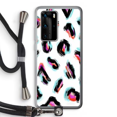 Cheetah color: Huawei P40 Pro Transparant Hoesje met koord